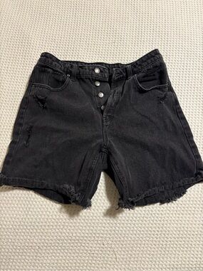 wild fable Black Distressed High-Rise Jean Shorts